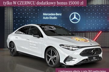 CLA 200 nowy model hybryda MHEV linia AMG grzana kierownica BURMESTER